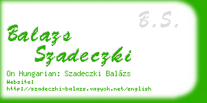 balazs szadeczki business card